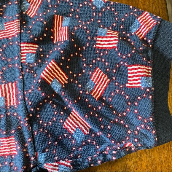 Vintage American Impact American flag print short sleeve polo men’s size Large - Picture 5 of 8